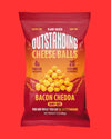 Outstanding Foods Cheese Balls 85g - Bacon Chedda Flavour (6) (GST Inc)