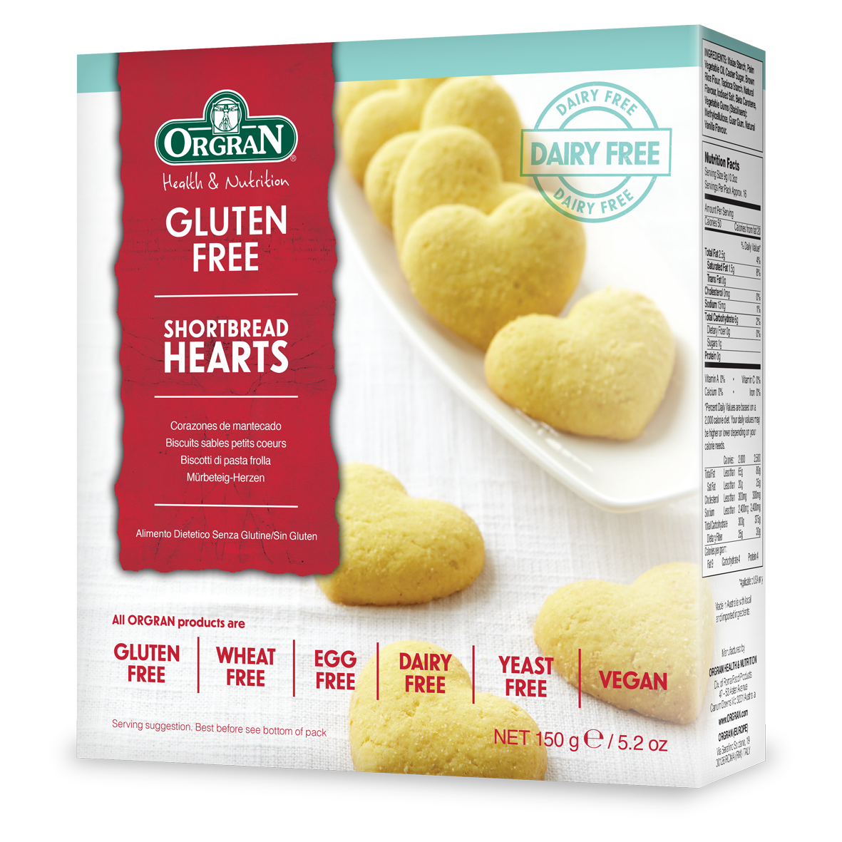 Orgran (GF) Shortbread Hearts 150g (GST Inc) (7) – Ethical Food