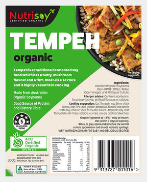Nutrisoy Organic Plain Tempeh 300g (12)