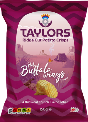 Taylor’s Potato Crisps 150g - Hot Buffalo Wings Flavour (8) (GST Inc)